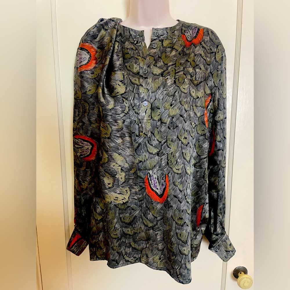 Escada Silk Blouse with Matching Removable Scarf